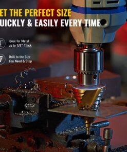 ZELCAN Large HSS Spiral Groove Step Drill Bit, 12 Sizes Titanium High Speed Steel 1/4" to 2-3/8" Drill Bit for Sheet Aluminium Metal Wood Hole Drilling, Big Multiple Hole Stepped Up Bit for DIY Lovers 1 PC Large HSS Step Drill Bit, 1/4" - 2-3/8" 8 810qnds4emL