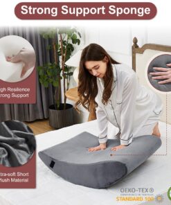 Homemate 6 PCS Orthopedic Bed Wedge Pillow Set,Post Surgery Foam Pillow for Neck, Back and Leg Pain Relief, Triangle Sit Up Pillow Adjustable- Anti Snoring, Heartburn, Acid Reflux & GERD Sleeping Grey 15 810rkWRu7nL