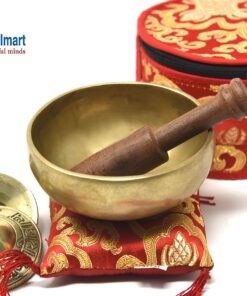 Alternative view of 4.5" Tibetan Singing Bowl for Meditation, Sound Healing, Yoga & Sound Therapy. Made of 7 metals. Cushion Suede leather Wooden Mallet, Box & Tingsha nincluded Thamelmart … (4.5 Inch Matte) 4.5 Inch Matte