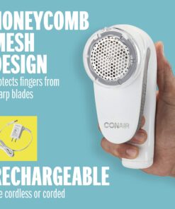 Conair Fabric Shaver and Lint Remover, Rechargeable Portable Fabric Shaver, White 35 810wNJ3ZDLL
