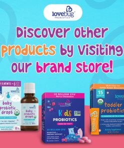 lovebug PROBIOTICS for Kids | Multi-Strain 3 Billion CFU | Constipation & Stomach Discomfort | Sugar Free | Ages 6+ 60 Count (Pack of 1) 24 810xjvNAXdL 2