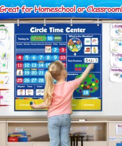 Circle Learning Time Center Pocket Chart Calendar Set, Educational Pocket Chart Learning Shape, Color Classroom Pocket Chart-Number Pocket Chart Wording Rhyme Pictures Pocket Chart 329 Cards 17 810yi0sTLqL