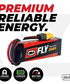 Venom Fly Series 30C 2- Cell 2000 mAh 7.4 V LiPo RC Drone Battery - 14 AWG Wire, LiPo Balance & XT60 Connector - RC Fixed Wing Application Batteries -UNI Plug Adapter Compatible w/Deans, Traxxas & EC3 17 810z7QPZi5L