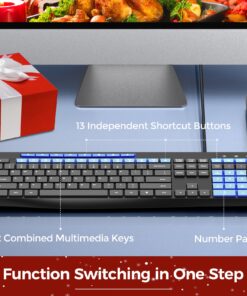 Wired Keyboard,Quiet Keyboard,Multimedia USB Computer Keyboard,Silent Keyboard with Low Profile Chiclet Keys,Large Number Pad,Spill-Resistant,Anti-Wear Letters,Full Size Keyboard for Laptop,Desktop 17 810zxPwlXiL