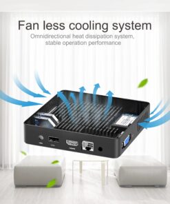 MINISFORUM N40 Mini PC Fanless Silent Desktop Computer 4GB RAM, 64GB eMMC Micro PC, Celeron N4020 up to 2.8GHz, 1000M LAN, HDMI&VGA, Support Auto Power On Mini Computer N40(4+64) 34 811 Ty1Ld5L 1