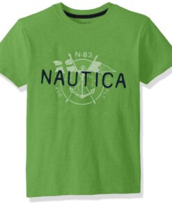 Nautica Boys' Short Sleeve Logo Graphic T-Shirt Big Boys 18-20 Sam Lime