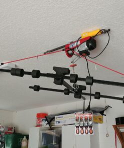 Happybuy 440 lbs Lift Electric Hoist, 110V Electric Winch with Zinc-Plated Steel Wire, 39.4 ft Lifting Garage Lift Hoist with 14ft Remote Control for Garage, Factories, Warehouses,Verandahs 440LBS 33 8111lAryv8L