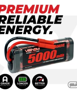 Venom Power - 7.2V 5000mAh 6-Cell NiMH RC Battery - HXT 4.00mm Plug, 12 AWG Soft Silicone Wire Connector - for Remote Controlled Vehicles, 1/10 Redcat Buggy, Car, Truck and Crawler 12 8113KzyhGTL