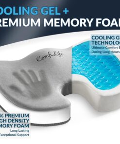 Alternative view of ComfiLife Gel Enhanced Seat Cushion – Office Chair Cushion – Non-Slip Gel & Memory Foam Coccyx Cushion for Tailbone Pain - Desk Chair Car Seat Cushion Driving - Sciatica & Back Pain Relief (Gray) Gray