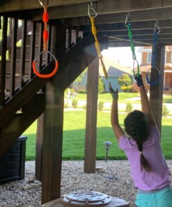 Rainbow Craft 7-Pack Colorful Ninja Rings - Gymnastic Rings, Swing Bar Rings, Monkey Rings for Backyard Ninja Warrior Obstacle Slackline Kits 7 Pack Ninja Acc 23 8117EIIzCAL