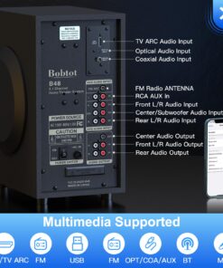 Bobtot Surround Sound Speakers Home Theater Systems - 700 Watts Peak Power 5.1/2.1Wired Stereo Speaker System 5.25" Subwoofer Strong Bass with Bluetooth HDMI ARC Optical Input 14 8118v0Cj6gL