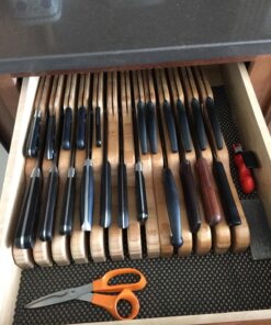 YBM Home in Drawer Bamboo Kitchen Knife Storage Block, Knife Organizer and Holder 317 17" x 8.75” x 2” 1 8 81190xuqxPL