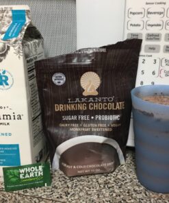 Lakanto Sugar Free Drinking Chocolate - Cold or Hot Cocoa Powder Mix, Shelf Stable Probiotics, Monk Fruit Sweetener, Keto Diet Friendly, Vegan, Dutch Cocoa, Gourmet Taste (Original - 10 oz) Original Chocolate 10 Ounce (Pack of 1) 32 8119YHzAAzL