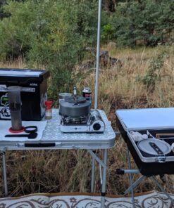 Coleman Pack-Away Portable Camp Kitchen, Outdoor Folding Kitchen with Spacious Prep Area, Side Table, Lantern Holder, Hanging Hooks, & Mesh Shelf; Great for Camping, Tailgating, Grilling & More Portable Kitchen 37 811A F6PwJL