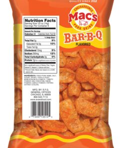 Mac's Pork Rinds, Fried Pork Skins, Chicharrones, BBQ - Barbecue (3 Ounce Bags (Pack of 12)) 2.25 Pound (Pack of 1) 10 811APprNxZL