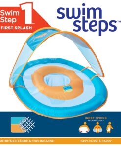 Alternative view of SwimWays Baby Spring Float Sun Canopy Green Fish