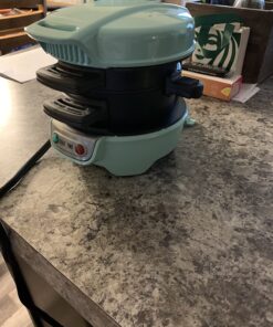 Hamilton Beach Breakfast Sandwich Maker with Egg Cooker Ring, Customize Ingredients, Perfect for English Muffins, Croissants, Mini Waffles, Perfect White Elephant Gifts, Mint (25482) Single 37 811G2leZDRL