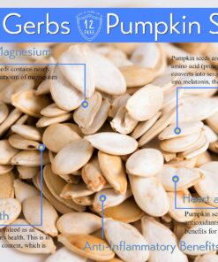 GERBS Unsalted Jumbo Whole Pumpkin Seeds, 32 ounce Bag, Roasted, Top 14 Food Allergy Free, Non GMO, Vegan, Keto, Paleo Friendly Jumbo Unsalted 2 Pound (Pack of 1) 11 811G4m IL 1