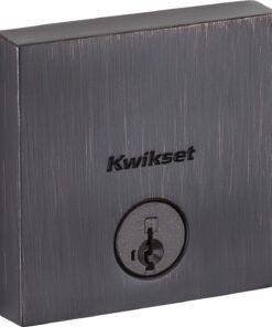 Kwikset Venetian Bronze 92580-006 258 Downtown Low Profile Slim Square Modern Contemporary Single Cylinder Deadbolt Door Lock Featuring SmartKey Security eCommerce_Packaging 7 811GO2j3iYL