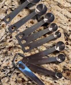Measuring Spoons: U-Taste 18/8 Stainless Steel Spoons Set of 9 Piece: 1/16 tsp, 1/8 tsp, 1/4 tsp, 1/3 tsp, 1/2 tsp, 3/4 tsp, 1 tsp, 1/2 tbsp & 1 tbsp Dry and Liquid Ingredients XS-9 pcs 51 811GObzVaBL