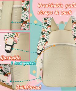 Leaper Girls Cute Floral Canvas Backpack Laptop Backpack Casual Shoulder Bag Satchel Daypack Black Black-floral 10 811GuIAyEL