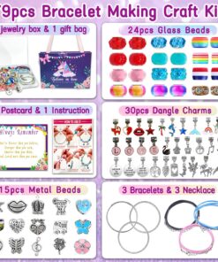 klmars Charm Bracelet Making Kit,Jewelry Making Supplies Beads,Unicorn/Mermaid Crafts Gifts Set for Girls Teens Age 5-12 32 811HwIVSf3L