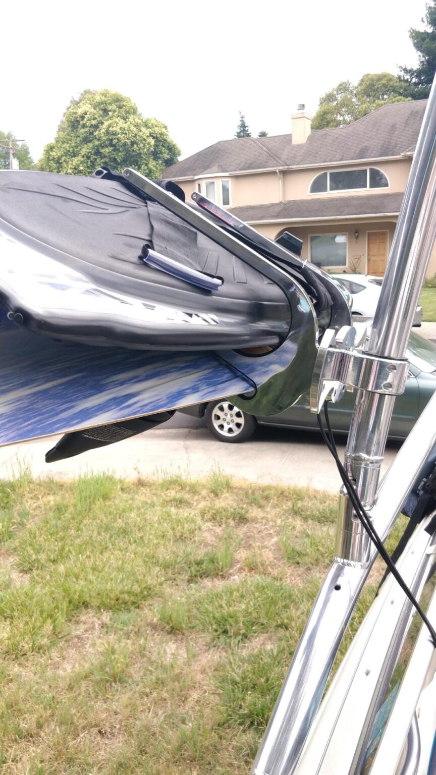 Kneeboard Rack For Boat, Polished Aluminum Knee Board Wakeboard Combo