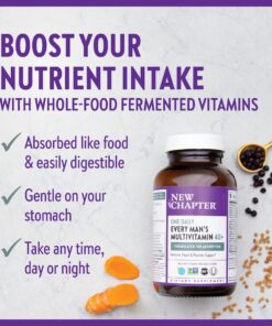 New Chapter Men's Multivitamin 40 Plus for Energy, Heart, Prostate + Immune Support with 20 Fermented Nutrients - Every Man's One Daily 40+, Gentle on The Stomach - 96 ct 96 Count (Pack of 1) 14 811MfiLl tL