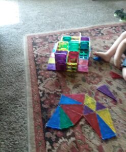 Shapemags 100 Piece Set 100 Pcs Magnet Building Tiles Magnetic Blocks - 5 Shapes Basic Starter Set 3D Construction Building Blocks Magnetic Tiles Set for Kids 20 811Q2lvJJJL