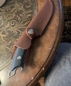 Mossy Oak Fixed Blade Knife, Full Tang - Mutifunction with Bottle Opener and Glass Breaker, G10 Handle with Genuine Leather Sheath, for Camping Survival Hunting Knife(Silver Steel) 26 811QgDc7BsL