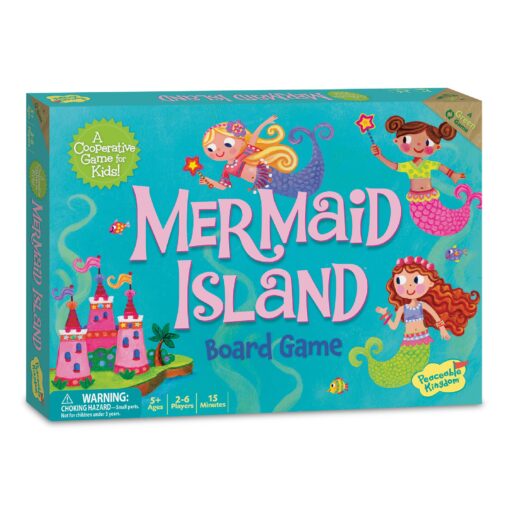 Peaceable Kingdom Mermaid Island Award Winning Cooperative Board Game for 2 to 6 Kids Ages 5+ Limited edition