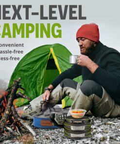 Wealers Camping Cookware 11 Piece Outdoor Mess Kit Backpacking| Trailblazing add on | Compact| Lightweight| Durable with Chef Pots, Bowls, Utensils and Mesh Carry Bag Included (11 Piece Set) 23 811U5MA29uL