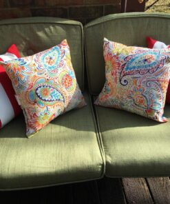 Greendale Home Fashions 17" Outdoor Accent Pillows in Painted Paisley (Set of 2), Jamboree 22 811UMaqaP4L