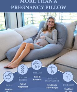 Pharmedoc Pregnancy Pillows, U-Shape Full Body Pillow – Cooling Cover Grey – Pregnancy Pillows for Sleeping – Body Pillows for Adults, Maternity Pillow and Pregnancy Must Haves Grey Cooling Cover 28 811YwQaEqHL