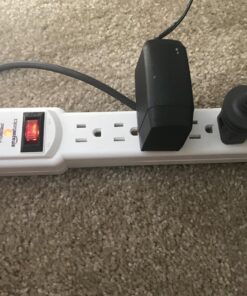 Amazon Basics Rectangular 6-Outlet, 200 Joule Surge Protector Power Strip, 2 Foot, White - Pack of 2 31 811azlj4qJL