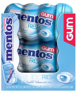 Mentos Pure Fresh Sugar-Free Chewing Gum with Xylitol, Sweet Mint, 50 Piece Bottle (Pack of 6) 6 Pack 8 811bN7WZb0L