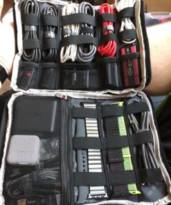 BUBM Double Layer Electronics Organizer/Travel Gadget Bag For Cables,Memory Cards,Flash Hard Drive and More,Fit For iPad Or Tablet(Up To 9.7")--Large, Black Large,2-layer 39 811buvdPzDL