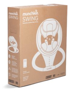 Munchkin® Bluetooth Enabled Lightweight Baby Swing with Natural Sway in 5 Ranges of Motion, Includes Remote Control, White Swing, Grey 27 811cYEtmw2L