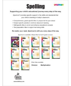 Spectrum Spelling Workbook Grade 4, Ages 9 to 10, 4th Grade Spelling Workbook, Handwriting Practice with Vowels, Diagraphs, Parts of Speech, and ... English Dictionary - 208 Pages (Volume 74) 11 811dYsqmdxL