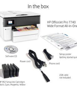 HP OfficeJet Pro 7740 Wide Format All-in-One Color Printer with Wireless Printing, Works with Alexa (G5J38A), White/Black 35 811dZUVNO4L