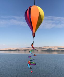 In the Breeze 6 Panel Rainbow Hot Air Balloon - Wind Spinner Includes Curlie Tail - Colorful Kinetic Hanging Decoration,Rainbow Panel,11" W x 17" H, 26" Tail,1036 Rainbow Panel 4 811ebcvo4aL