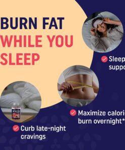 Sugar-Free Night Time Fat Burner Gummies for Sleep & Weight Loss Support | Hunger Suppressant & Metabolism Booster, Shred Belly Fat While You Sleep | Nighttime Diet Supplement for Women & Men | 60 Ct. Night Time Fat Burner Gummy 18 811eyXgOZ0L 1