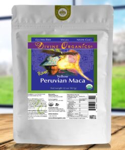 Divine Organics 2 Lb / 32 Ounce - Raw Peruvian Maca Powder - Certified Organic - Vegan, Antioxidant, Gluten Free - Mix in Coffee, Chocolate, Smoothies, Cereals - Yellow Peruvian Maca Root 12 811fmBzLpIL