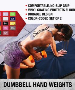 Alternative view of Dumbbells Hand Weights Set of 2 - Vinyl Coated Exercise & Fitness Dumbbell for Home Gym Equipment Workouts Strength Training Free Weights for Women, Men (1-10 Pound, 12, 15, 18, 20 lb) (H) Black | 8-Pound