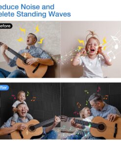 12 pack Acoustic Panels Self-Adhesive, 1" X 12" X 12" Quick-Recovery Sound Proof Foam Panels, Acoustic Foam Wedges High Density, Soundproof Wall Panels for Home Studio,Carbon Black 1 Inch 12 Pack Self Adhesive 21 811g69YsM1L