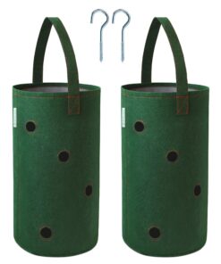 Alternative view of Pri Gardens Hanging Strawberry Planter for Strawberry Bare Root Plants (Roots not Included) Felt Material 4 Pack, The Original