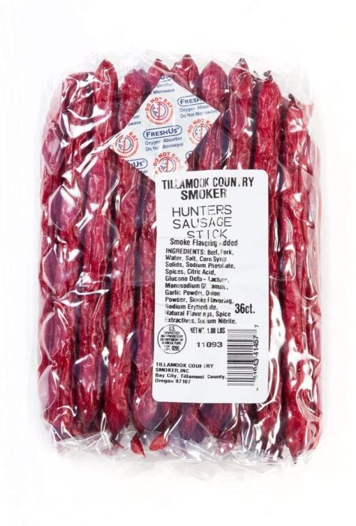 Tillamook Country Smoker - Hunters Sausage Stick 36 ct Bulk 1 lbs Beef & Pork Stick Meat Snack Camping Hiking