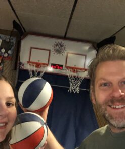 Pop-A-Shot - Home Dual Shot | Arcade Basketball Fun at Home | Infrared Sensor Scoring | 16 Game Modes | 7 Balls | Foldable Storage | for All Players Blue and White 48 811guMLaiuL