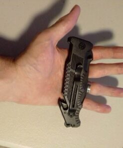 Smith & Wesson Border Guard 10in High Carbon S.S. Folding Knife with 4.4in Tanto Blade and Aluminum Handle for Tactical, Survival and EDC Partially Serrated Edge 47 811hZoSDXOL