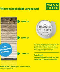 Mann-Filter CUK 8430 Cabin Filter With Activated Charcoal for select BMW models Activated Carbon 21 811kAaq4BXL